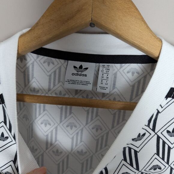 Adidas Originals Mono Print Tee Dress – Black & White, Stretchy, Size Small - Picture 7 of 10